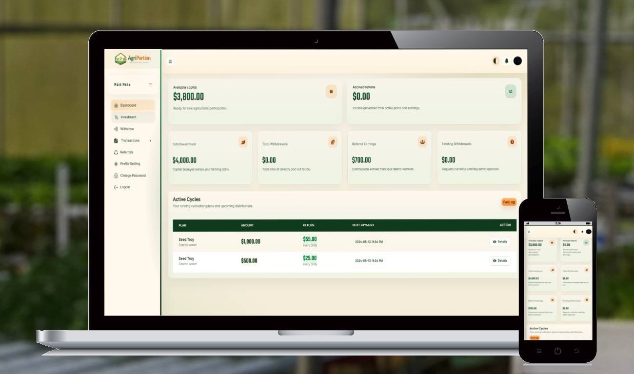 Live participant dashboard showing cultivation progress